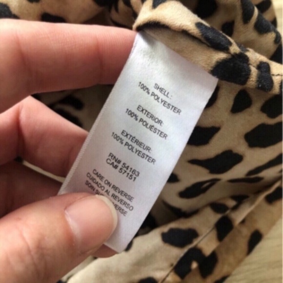 Calvin Klein Leopard Print Blouse with Black Trim - Picture 2 of 8